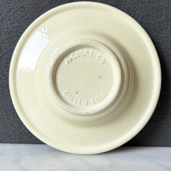 Vintage Coors Ashtray and Tiny Mug Cream Ceramic America's Fine Light Beer - Picture 3 of 7